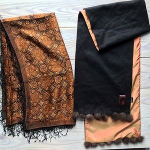 2 cashmere and silk scarfs